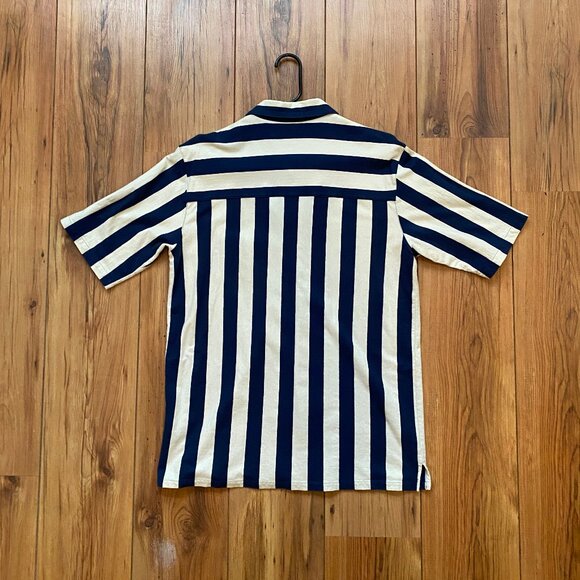 Ami Blue Striped Short Sleeve Button Down, Ami Alexandre Matussi, Sz L - Picture 5 of 9